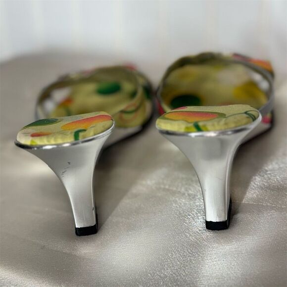 Onex Sandals Size 8 Polka Dot Wedge Heels Retro Y2K Slip On Multicolor - Picture 4 of 8